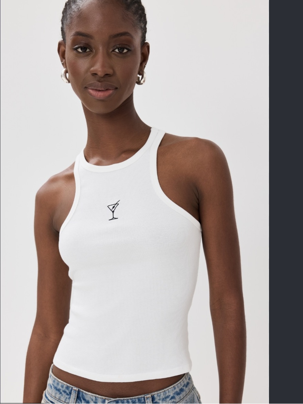 Reformation nova ribbed martini tank top